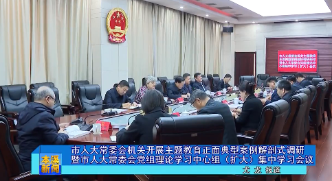 市人大常委会机关开展主题教育正面典型案例解剖式调研暨市人大常委会党组理论学习中心组（扩大）集中学习会议