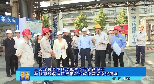 三级政协委员联动视察我市钢铁企业超低排放改造推进情况和政协建议落实情况